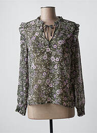 Blouse légère et transparente manches longues vert CACHE CACHE femme