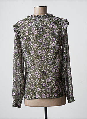 Blouse légère et transparente manches longues vert CACHE CACHE femme