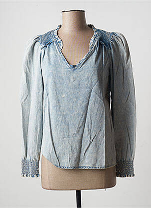 Blouse manches longues manches longues bleu CACHE CACHE femme