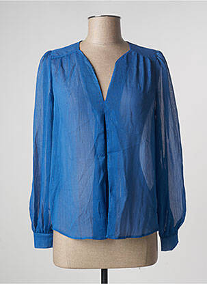 Blouse légère et transparente manches longues bleu CACHE CACHE femme