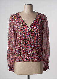 Blouse imprimé fleurs manches longues rouge CACHE CACHE femme