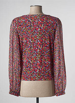 Blouse imprimé fleurs manches longues rouge CACHE CACHE femme