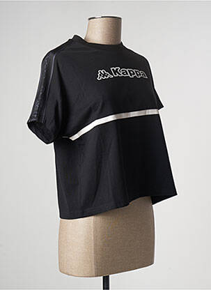 T-shirt coupe droite manches courtes noir KAPPA femme