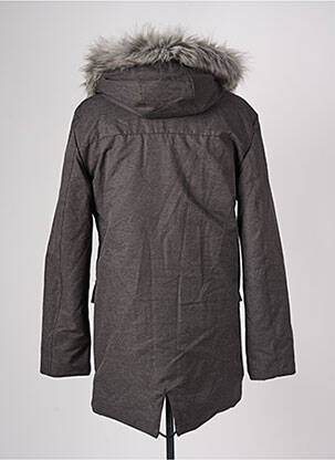 Manteau long a capuche a capuche gris BONOBO homme