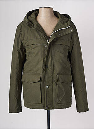 Manteau court a capuche a capuche vert BONOBO homme