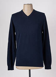 Pull col v manches longues bleu DOPPELGÄNGER homme