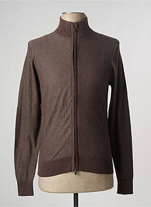 Gilet manches longues tissage chiné marron DOPPELGÄNGER homme