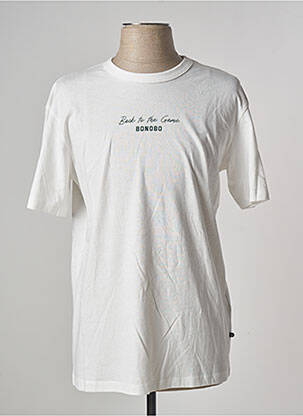 T-shirt stretch manches courtes blanc BONOBO homme