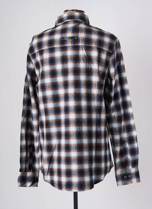 Chemise manches longues marron HERO BY JOHN MEDOOX pour homme