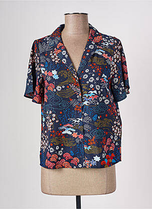 Chemisier manches courtes manches courtes bleu CACHE CACHE femme
