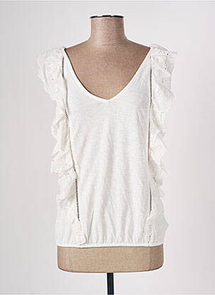 T-shirt col v manches courtes blanc BONOBO femme