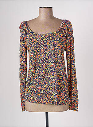 Top col carré manches longues bleu BONOBO femme