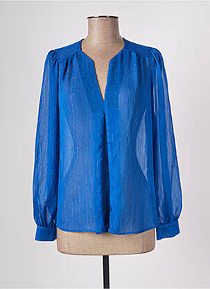 Blouse légère et transparente manches longues bleu CACHE CACHE femme