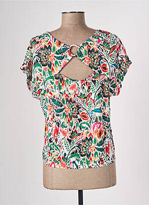 T-shirt col v manches courtes vert CACHE CACHE femme