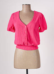 Blouse légère et transparente manches courtes rose CACHE CACHE femme