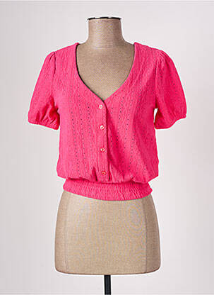 Blouse légère et transparente manches courtes rose CACHE CACHE femme