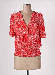 Blouse imprimé fleurs manches courtes rouge CACHE CACHE femme