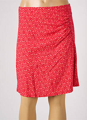 Jupe mi-longue taille haute rouge BONOBO femme