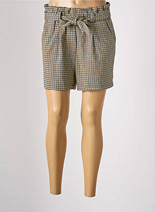 Short coupe droite taille haute beige CACHE CACHE femme