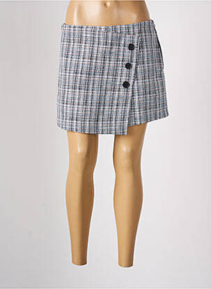 Jupe short taille à pinces bleu CACHE CACHE femme