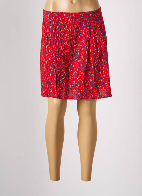 Jupe courte taille haute rouge BONOBO femme