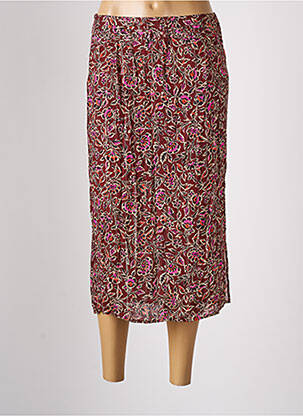 Jupe mi-longue doublure textile marron BONOBO femme