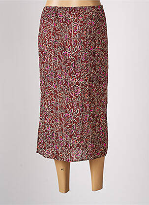 Jupe mi-longue coupe droite marron BONOBO femme