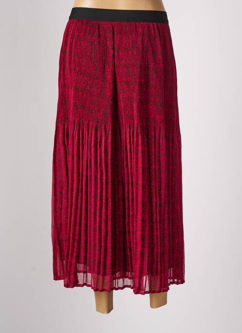Jupe longue tissage plissé rose BONOBO femme