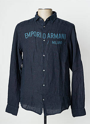 Chemise manches longues bleu EMPORIO ARMANI pour homme