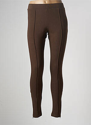 Legging zippé bas des jambes taille normale marron JJXX femme