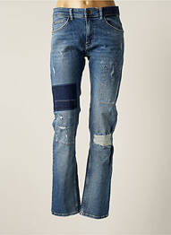 Jeans coupe droite effet usé délavé taille normale bleu BONOBO femme
