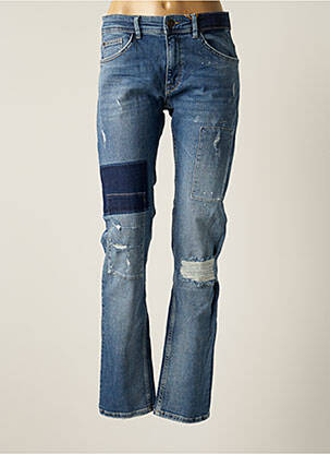 Jeans coupe droite effet usé délavé taille normale bleu BONOBO femme