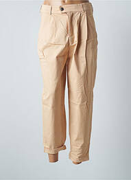 Pantalon chino tissage popeline taille haute beige BONOBO femme