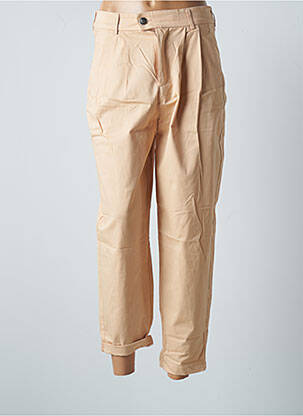 Pantalon chino tissage popeline taille haute beige BONOBO femme