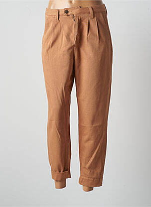 Pantalon chino tissage popeline taille normale marron BONOBO femme