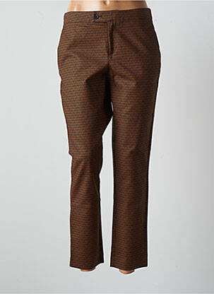 Pantalon chino fermeture zippée sous rabat boutonné taille normale marron BONOBO femme