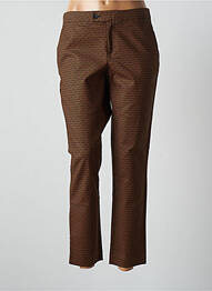 Pantalon chino fermeture zippée sous rabat boutonné taille normale marron BONOBO femme