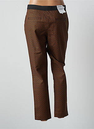 Pantalon chino fermeture zippée sous rabat boutonné taille normale marron BONOBO femme