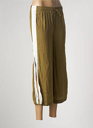 Pantalon large taille élastique vert UNDIZ femme