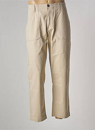 Pantalon droit tissage popeline taille normale beige BONOBO homme