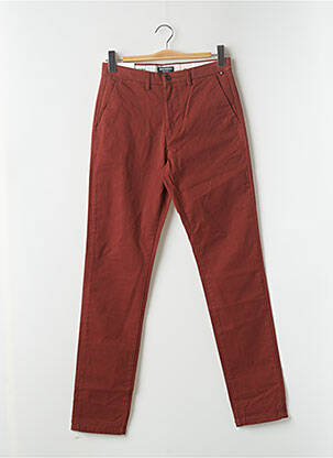 Pantalon chino tissage popeline taille normale orange BONOBO homme