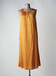 Robe mi-longue coupe fluide sans manche jaune LAUREN VIDAL femme
