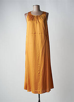 Robe mi-longue sans manche sans manche jaune LAUREN VIDAL femme