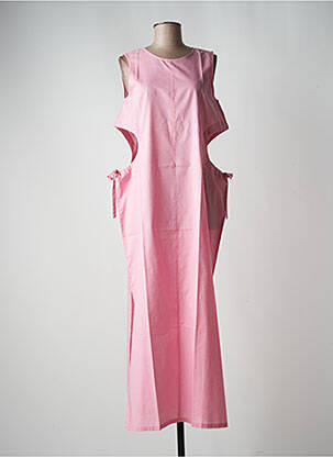 Robe longue sans manche sans manche rose SANFASON femme