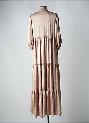 Robe longue manches longues manches longues beige SUMMUM femme