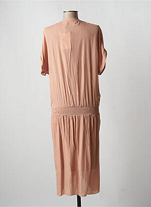 Robe mi-longue coupe fluide manches courtes rose RABENS SALONER femme