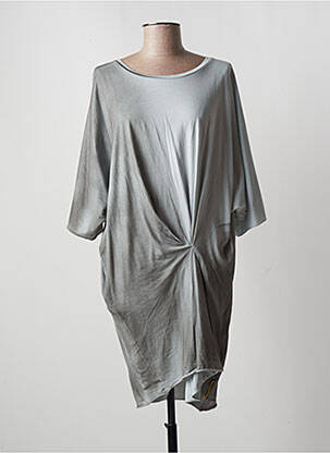 Robe mi-longue coupe fluide manches longues gris LIV BERGEN femme