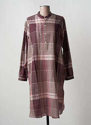 Robe mi-longue coupe fluide manches longues violet MOIS MONT femme
