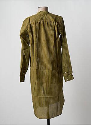 Robe mi-longue coupe fluide manches longues vert MOIS MONT femme