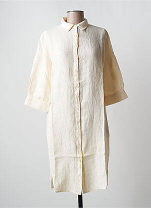Robe mi-longue manches longues manches longues beige PENN & INK N.Y femme